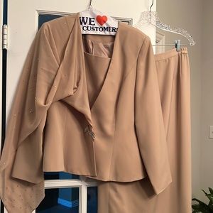 2 piece beige suit